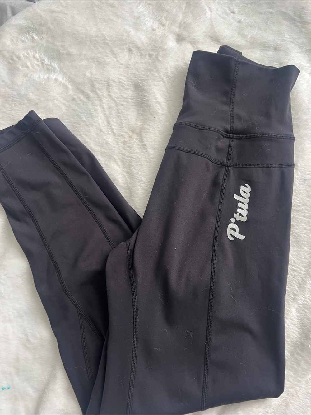 P'tula Black High-Waist Logo Leggings